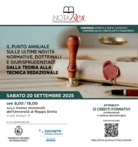 Il programma del convegno Notares del 20 Settembre